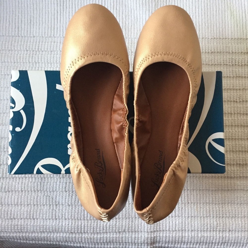 Rose gold ballet flats size 10